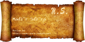 Maár Sára névjegykártya