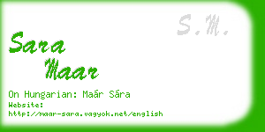 sara maar business card